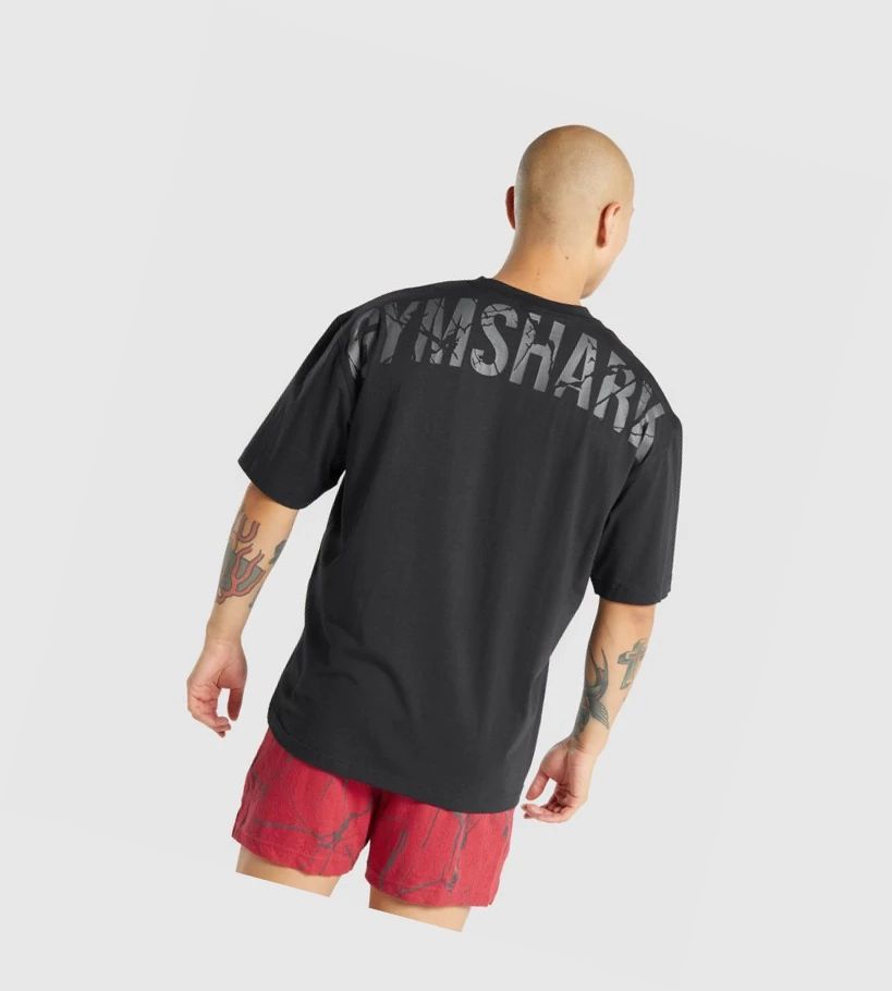 Gymshark Power T-skjorte Herre Svarte | YSDXQC270