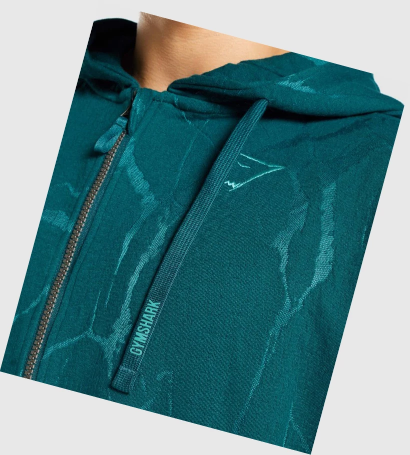 Gymshark Power Zip Up Klær Herre Turkis | RIAODN084