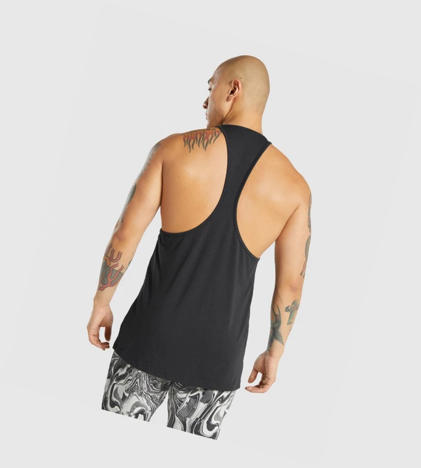 Gymshark Pre-Workout Singlet Herre Svarte | LFSXEY394