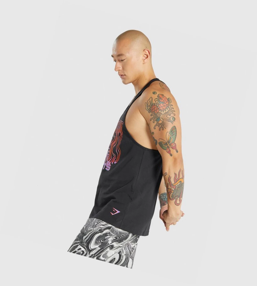 Gymshark Pre-Workout Singlet Herre Svarte | LFSXEY394