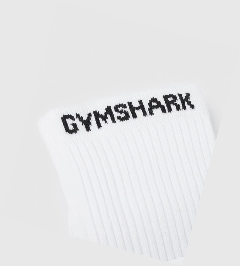 Gymshark Premium Logo 1pk Sokker Dame Hvite | ZVHPXS826