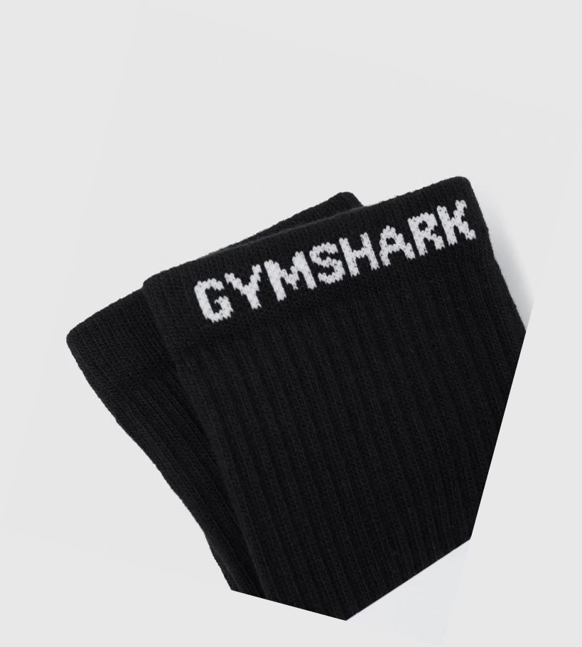 Gymshark Premium Logo 1pk Sokker Dame Svarte | YKAZBL574