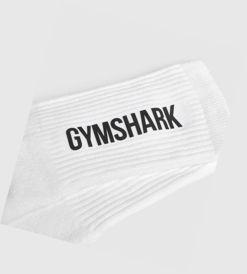 Gymshark Premium Logo Sokker Dame Hvite | MQZXLF917