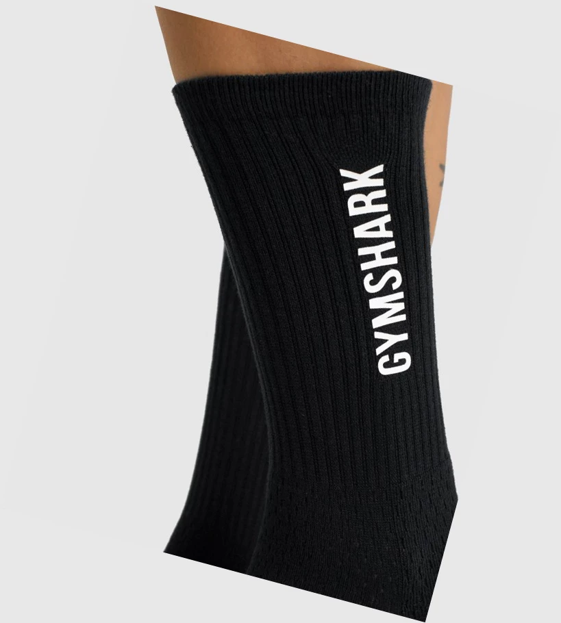 Gymshark Premium Logo Sokker Dame Svarte | IBYNOX249