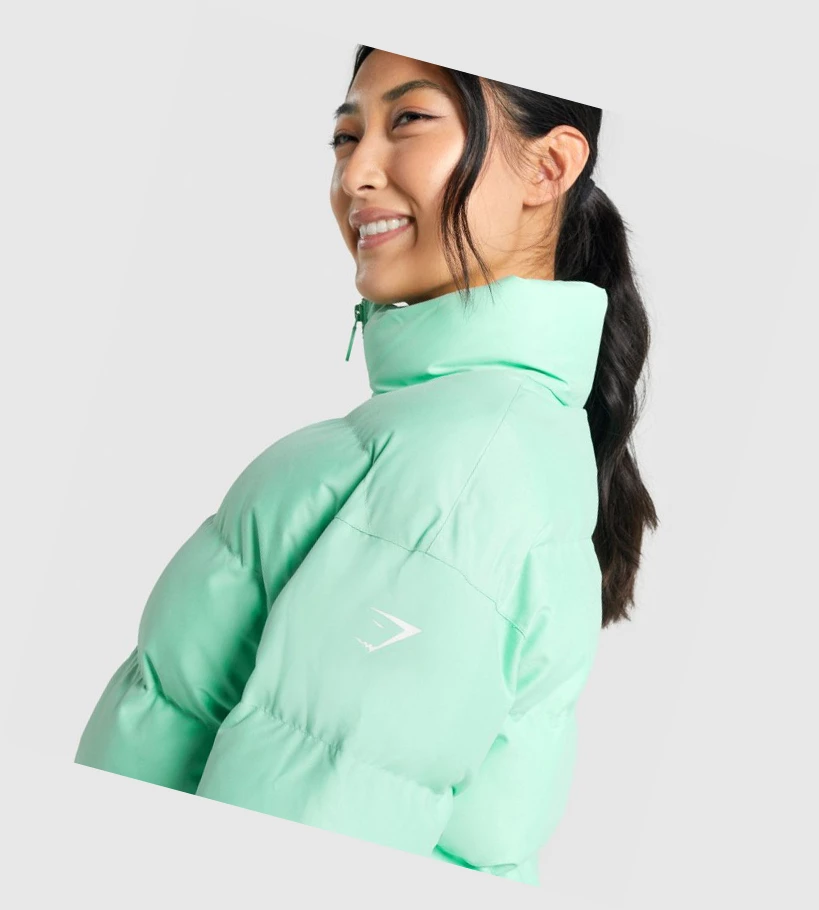 Gymshark Puffer Klær Dame Grønn | VSBHNO351