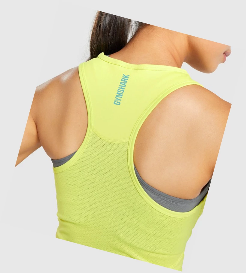 Gymshark Pulse Crop Singlet Dame Gul | RUTIYD413