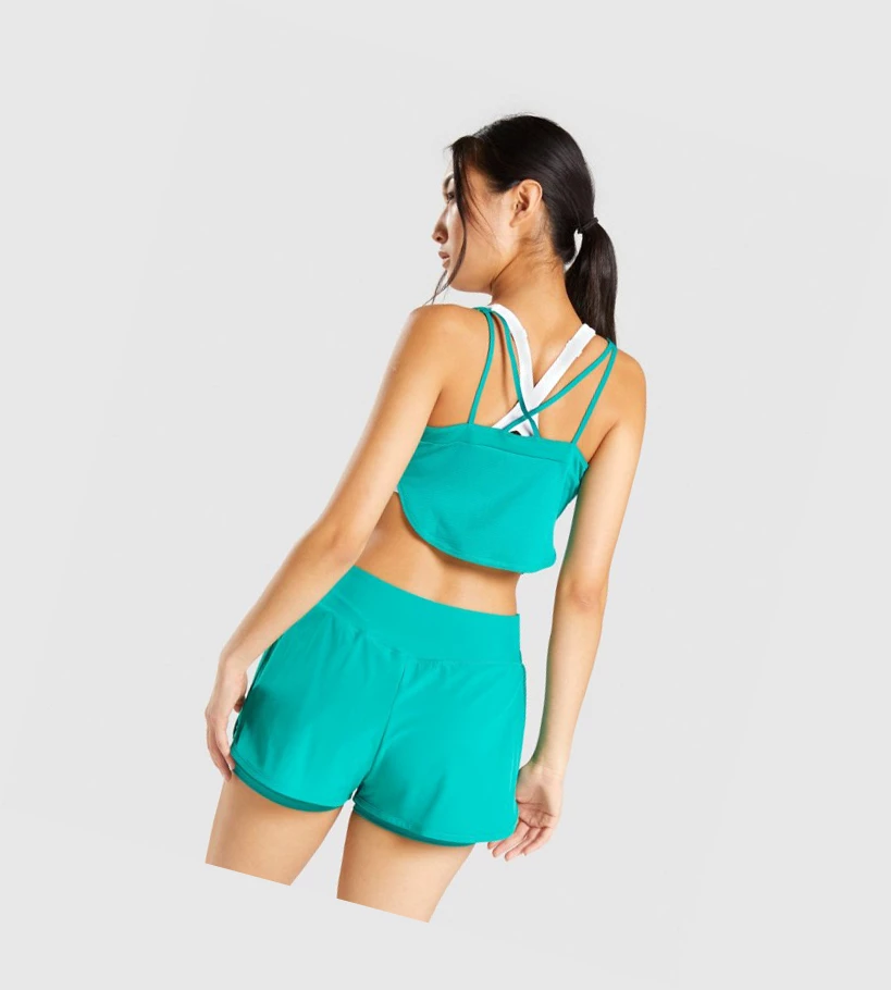 Gymshark Pulse Crop Top Gensere Dame Grønn | ZPQUDE572