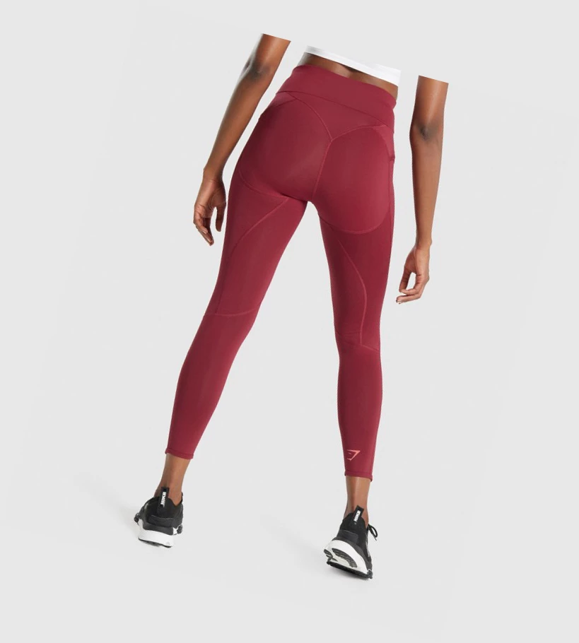 Gymshark Pulse High Waisted Leggings Dame Burgunder | NULXBZ475