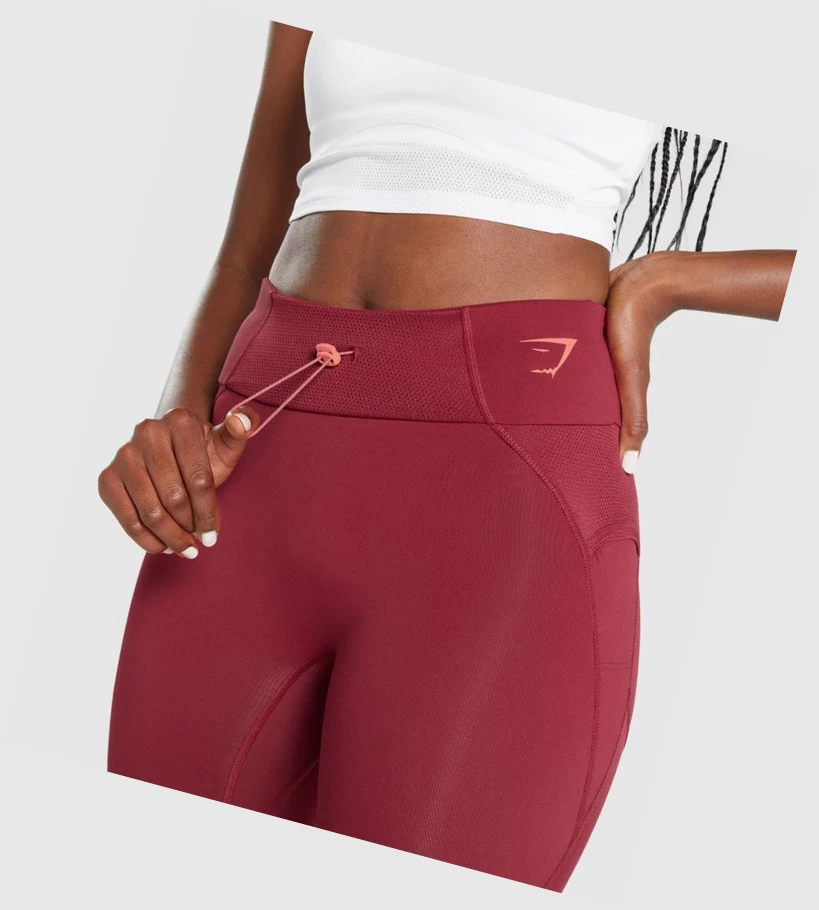 Gymshark Pulse High Waisted Leggings Dame Burgunder | NULXBZ475