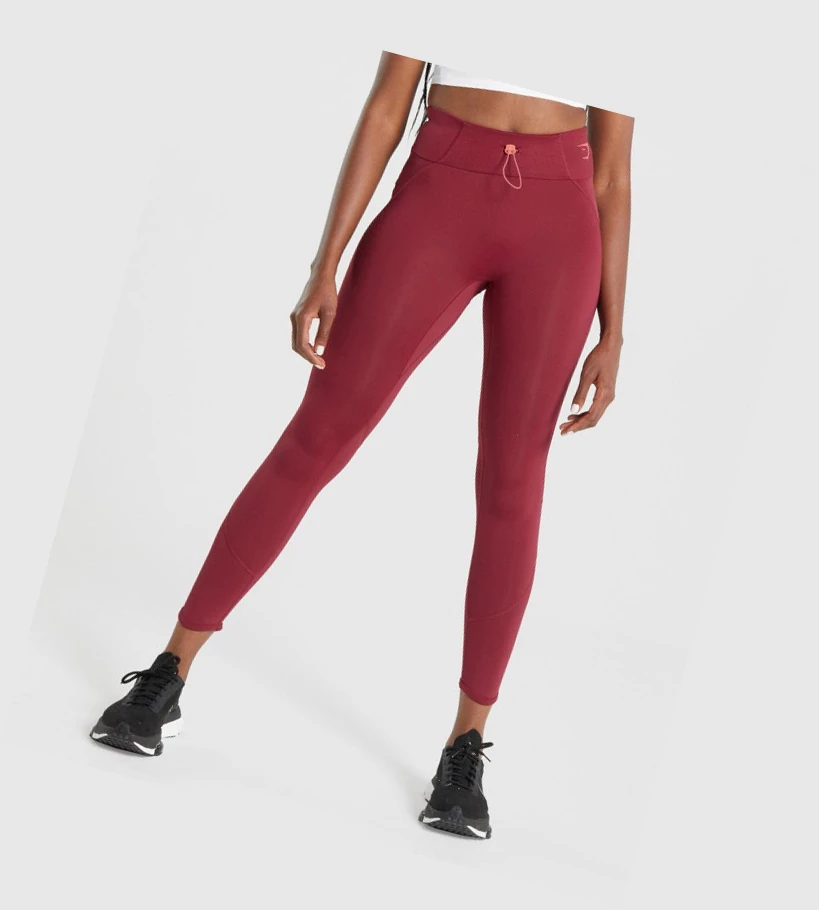 Gymshark Pulse High Waisted Leggings Dame Burgunder | NULXBZ475