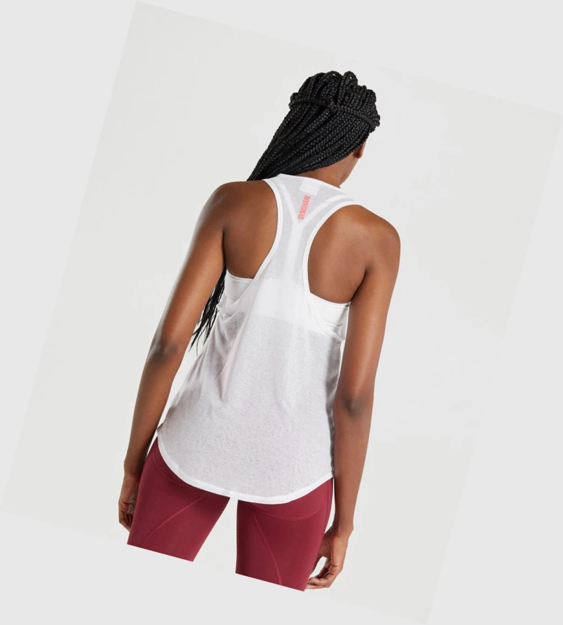 Gymshark Pulse Lette Singlet Dame Hvite | JXRBTV830