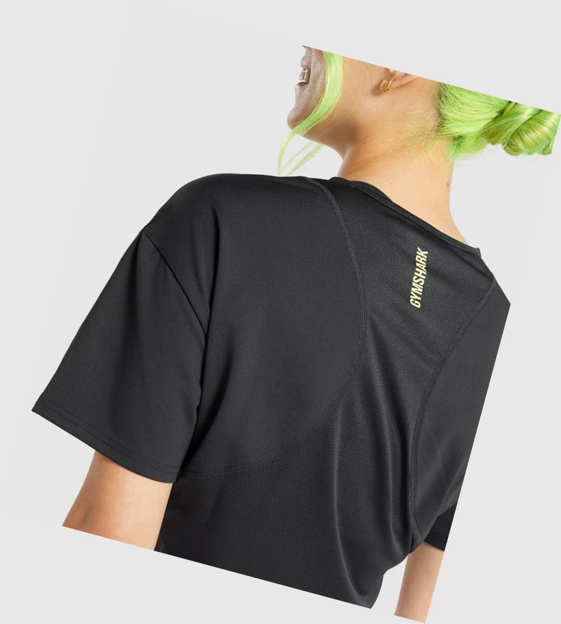 Gymshark Pulse T-skjorte Dame Svarte | VSNLMO823