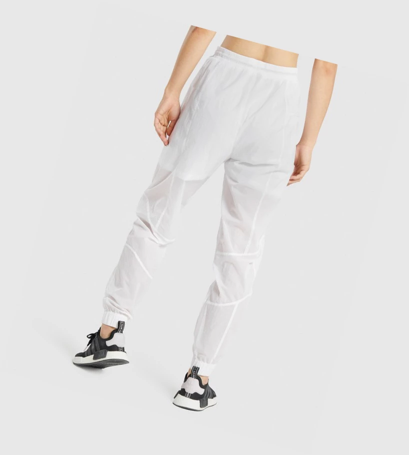 Gymshark Pulse Woven Joggebukser Dame Hvite | PRNQST631