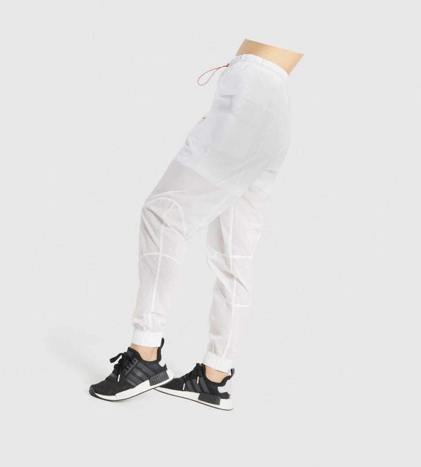 Gymshark Pulse Woven Joggebukser Dame Hvite | PRNQST631