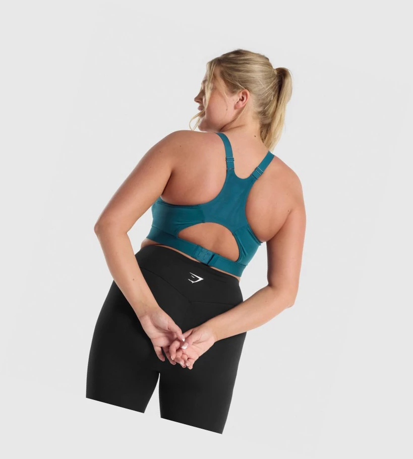 Gymshark Racer Back Trenings Sports Bh Dame Turkis | GFVYQO750