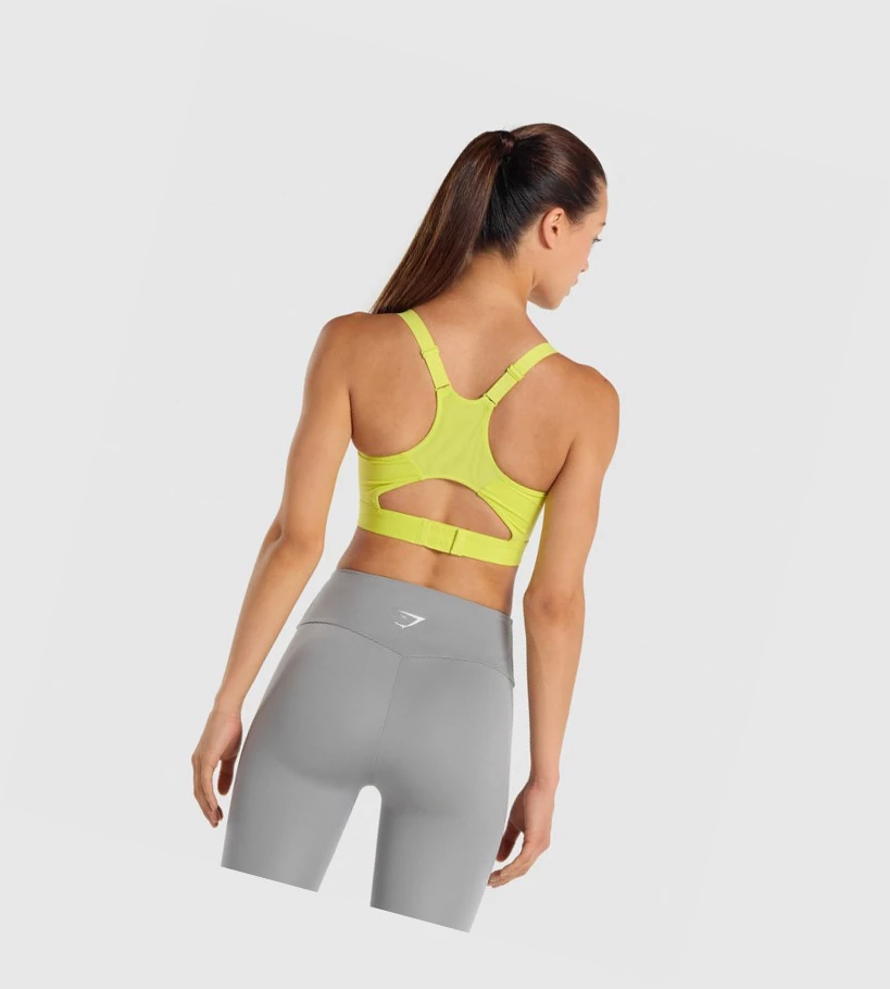 Gymshark Racer Back Trenings Sports Bh Dame Gul | PWDNVL412