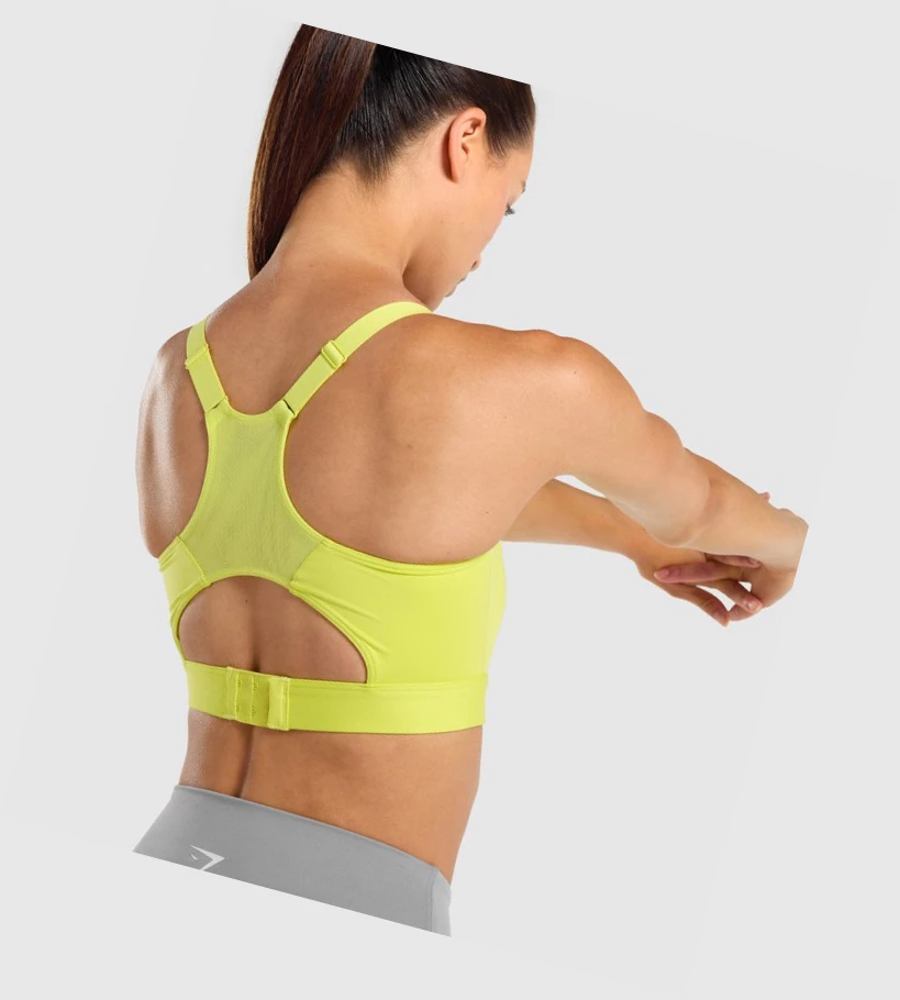 Gymshark Racer Back Trenings Sports Bh Dame Gul | PWDNVL412