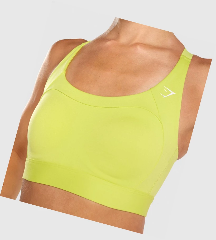 Gymshark Racer Back Trenings Sports Bh Dame Gul | PWDNVL412