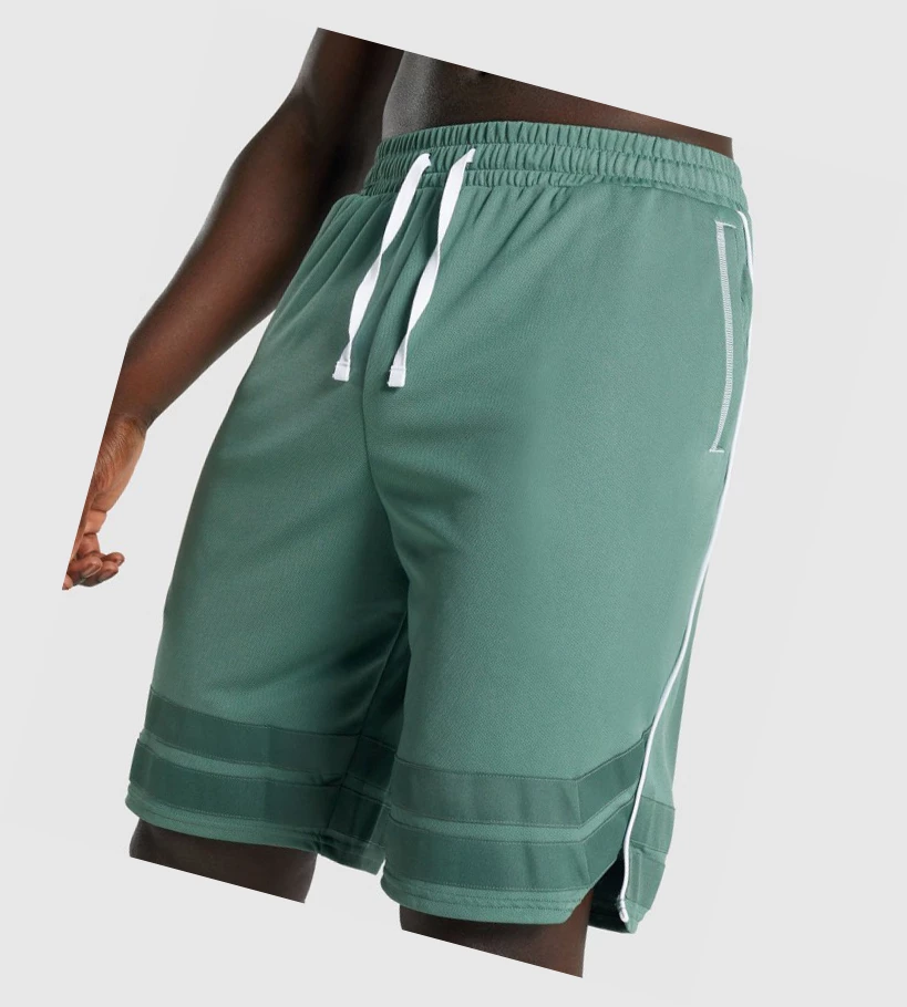 Gymshark Recess Basketball Shorts Herre Grønn | ADWKSM809