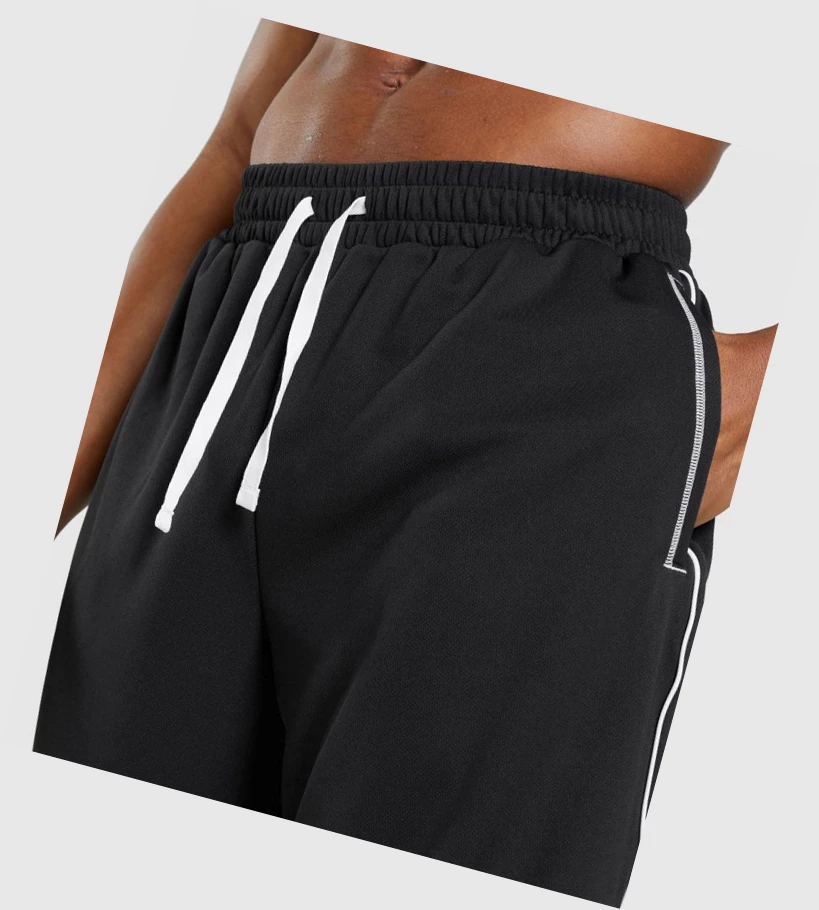 Gymshark Recess Basketball Shorts Herre Svarte Hvite | PMUSXD047