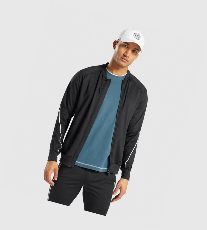 Gymshark Recess Full Zip Track Klær Herre Svarte | MBLEQD951