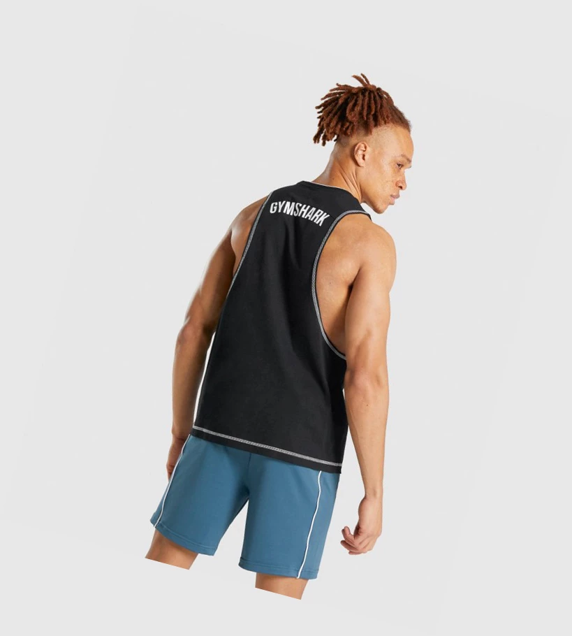 Gymshark Recess Singlet Herre Svarte | UNTLBE084