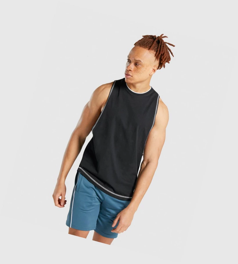 Gymshark Recess Singlet Herre Svarte | UNTLBE084