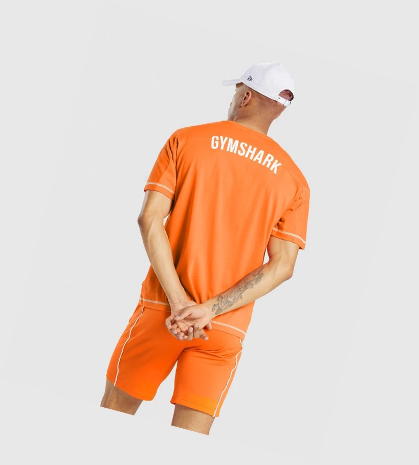 Gymshark Recess T-skjorte Herre Oransje | ABSIZD276