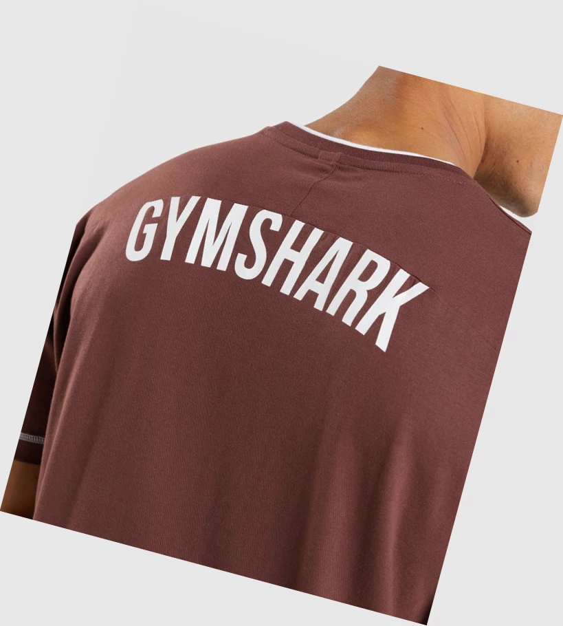 Gymshark Recess T-skjorte Herre Rosa Brune Hvite | PNAVXE184