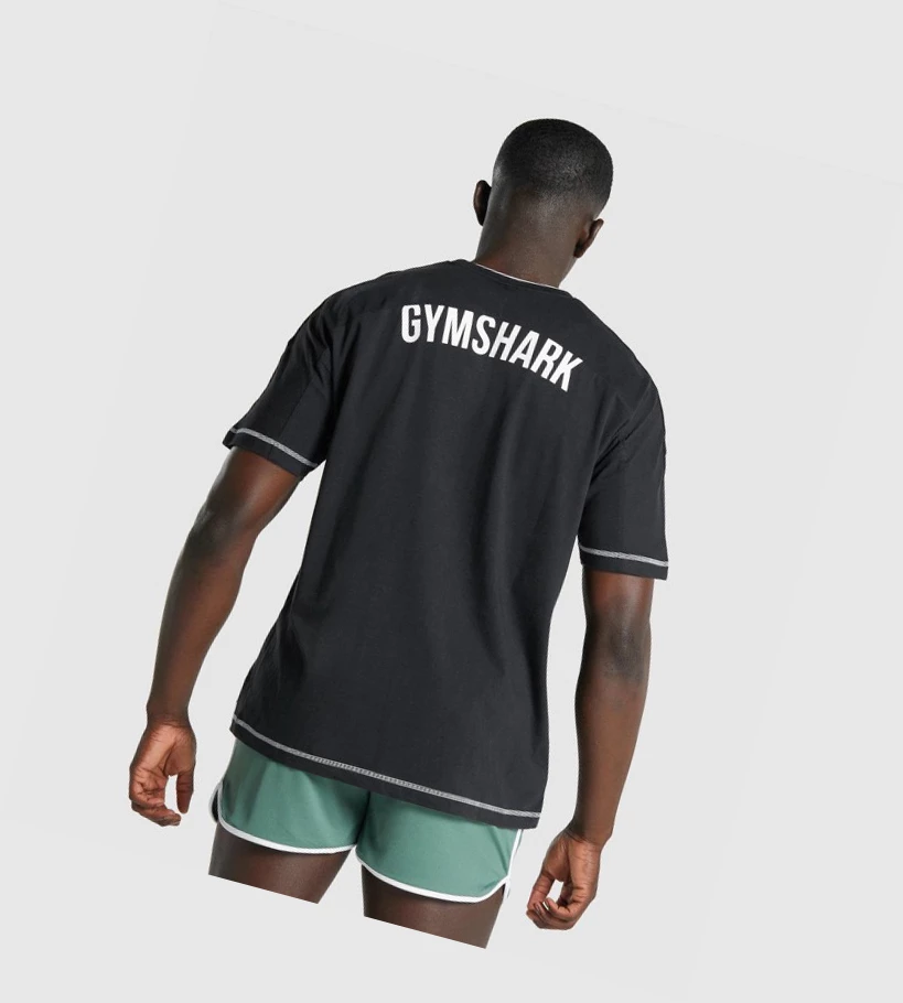 Gymshark Recess T-skjorte Herre Svarte | EHDSTK035