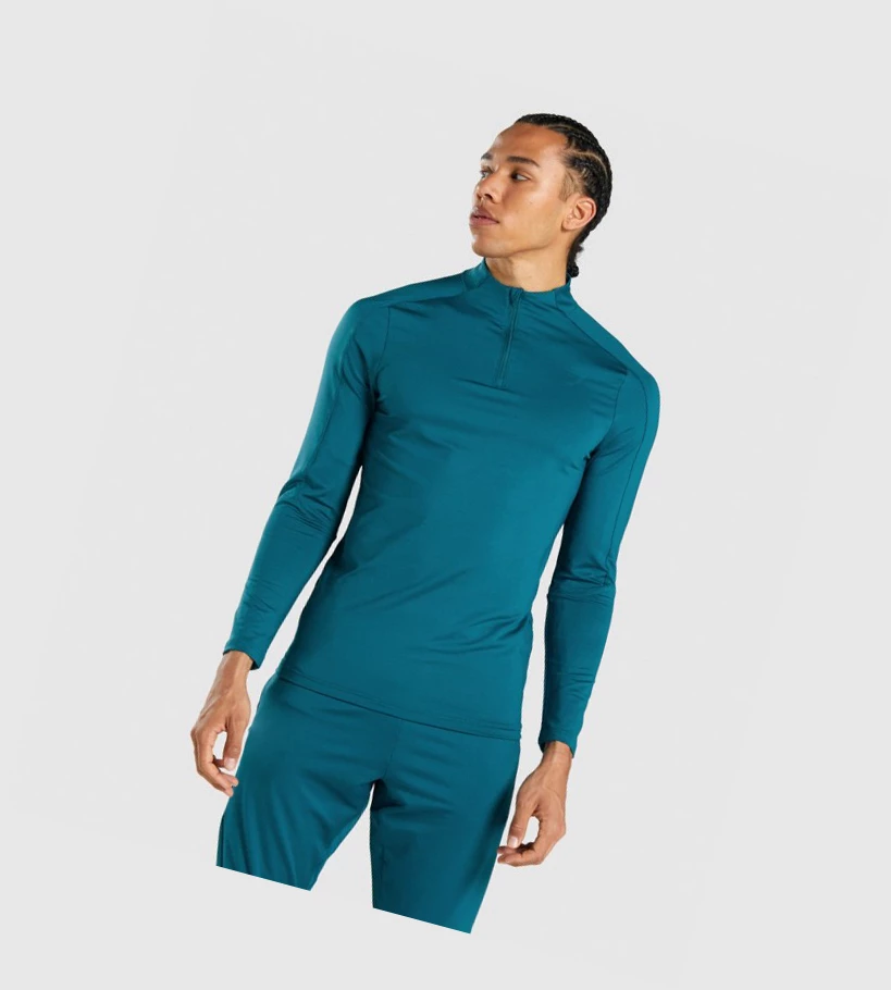 Gymshark Regulate 1/4 Zip Klær Herre Turkis | QRMFHE539