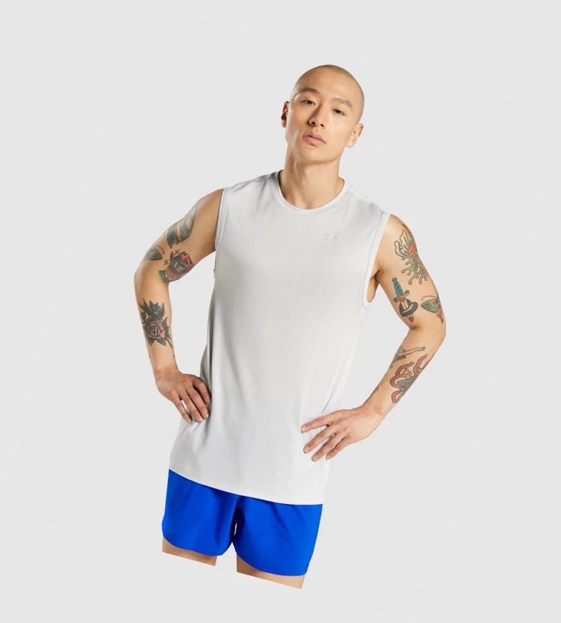 Gymshark Regulate Trenings Singlet Herre Lyse Grå | EUMGPF751