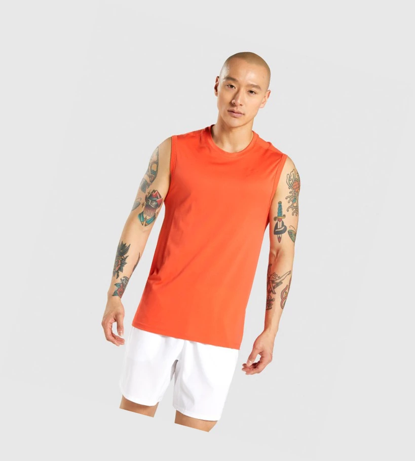 Gymshark Regulate Trenings Singlet Herre Oransje | VXUOLK309