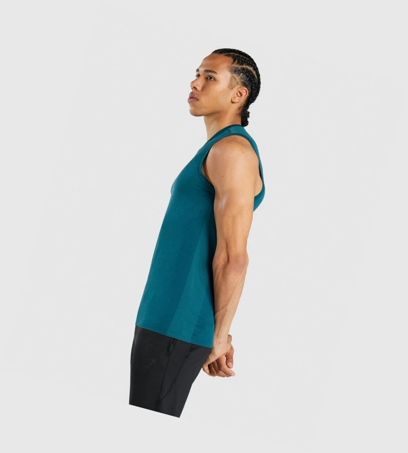 Gymshark Regulate Trenings Singlet Herre Turkis | XGTAMH056