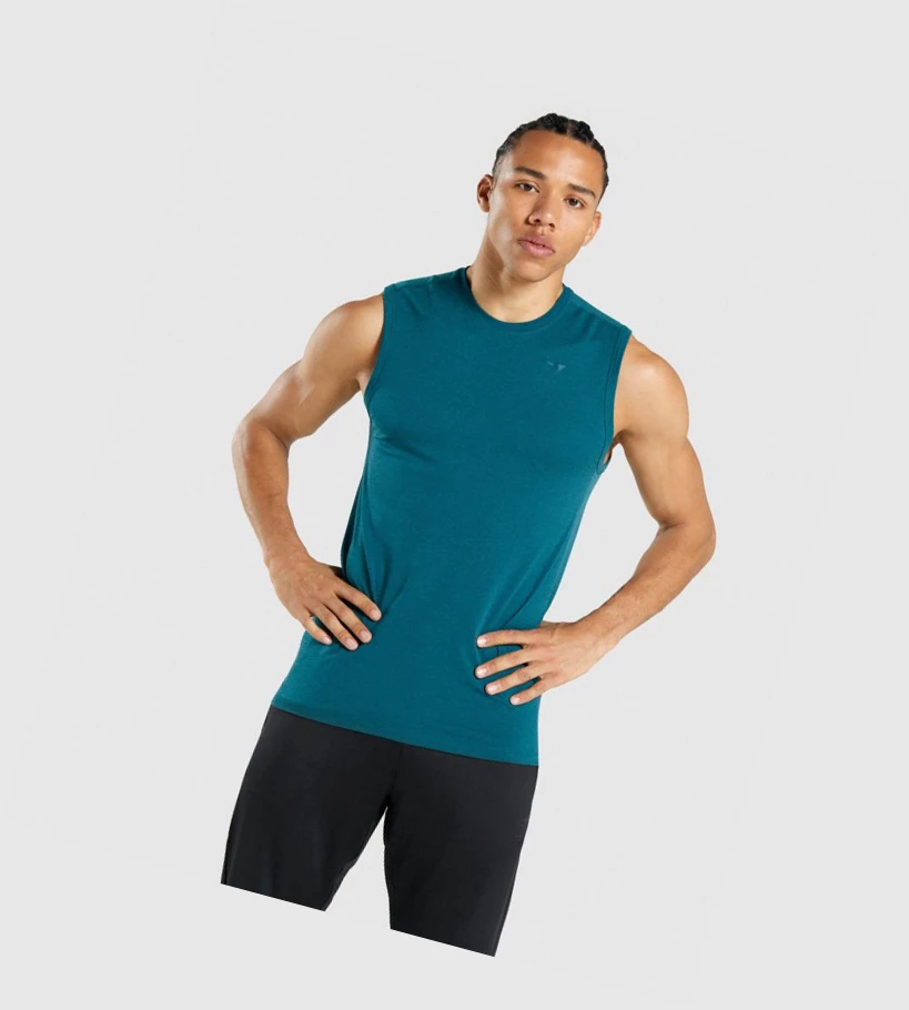 Gymshark Regulate Trenings Singlet Herre Turkis | XGTAMH056