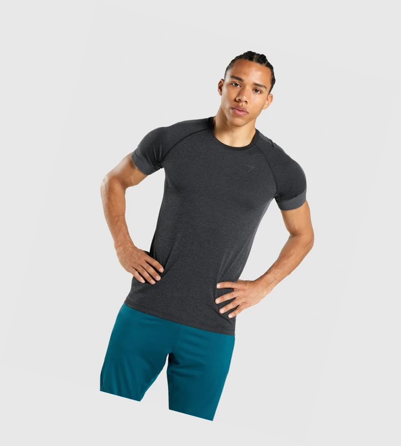 Gymshark Regulate Trenings T-skjorte Herre Svarte | JQUETH845