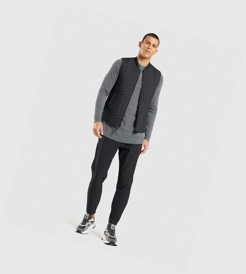 Gymshark Retake Seamless 1/4 Zip Klær Herre Svarte Grå | VXBYZL310