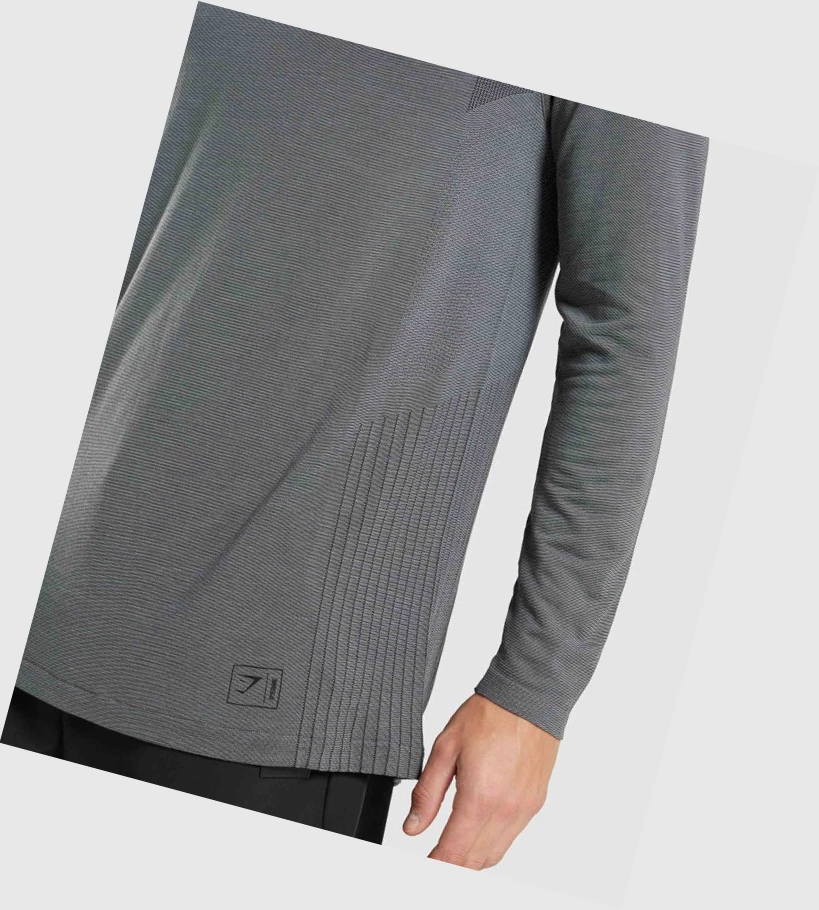 Gymshark Retake Seamless 1/4 Zip Klær Herre Svarte Grå | VXBYZL310