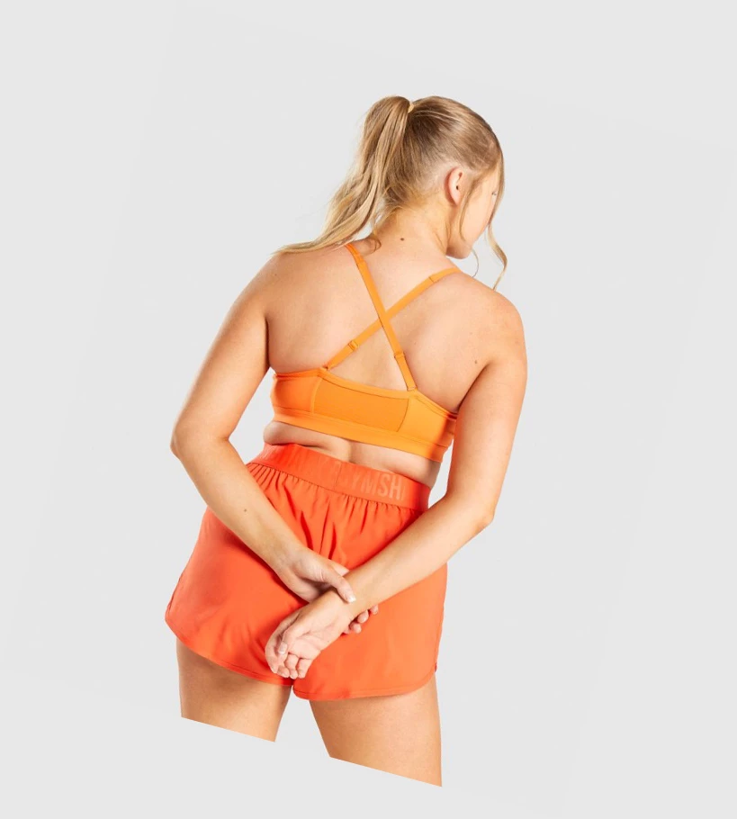 Gymshark Ruched Trenings Sports Bh Dame Oransje | FVQRUX294