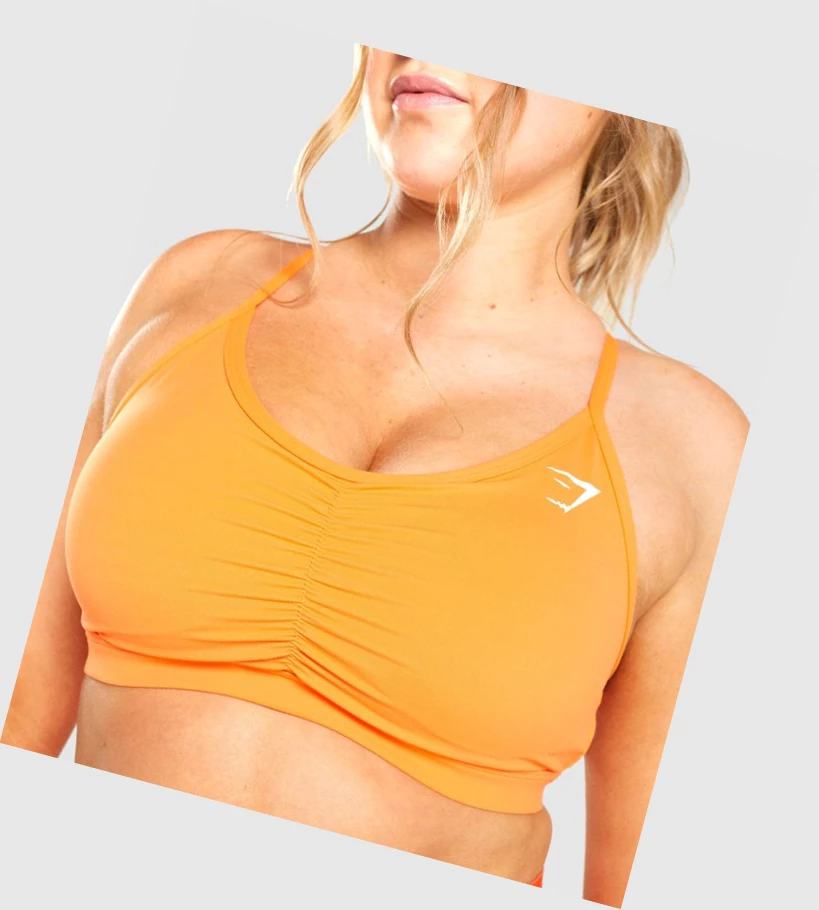 Gymshark Ruched Trenings Sports Bh Dame Oransje | FVQRUX294