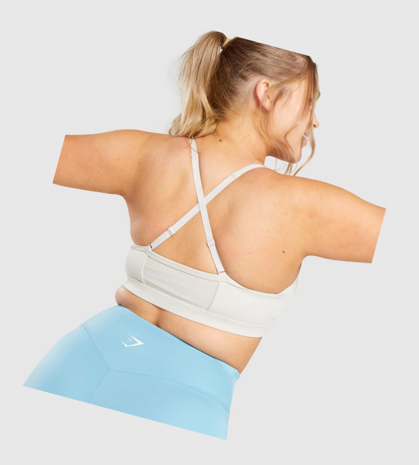 Gymshark Ruched Trenings Sports Bh Dame Grå | GOJVUY961