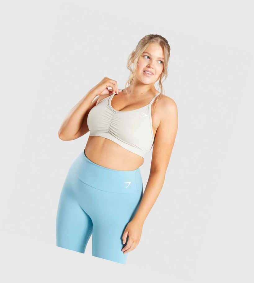 Gymshark Ruched Trenings Sports Bh Dame Grå | GOJVUY961