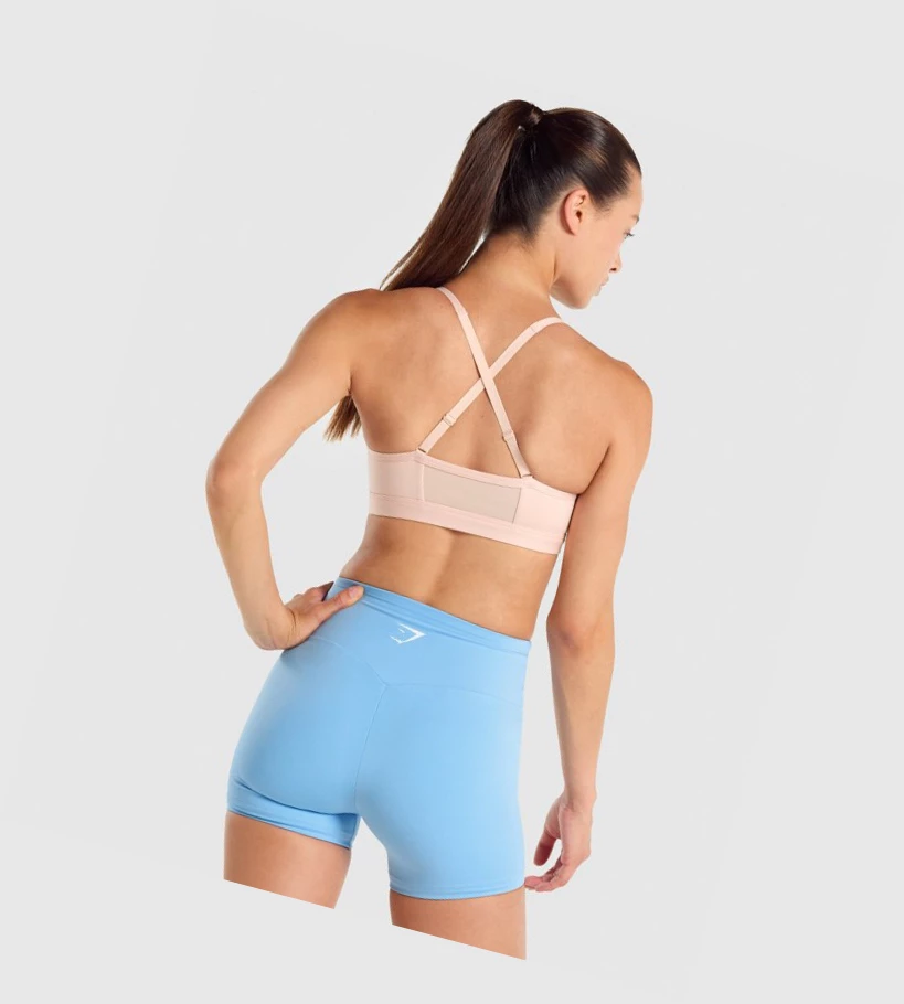 Gymshark Ruched Trenings Sports Bh Dame Lyse Rosa | OQXBLP756