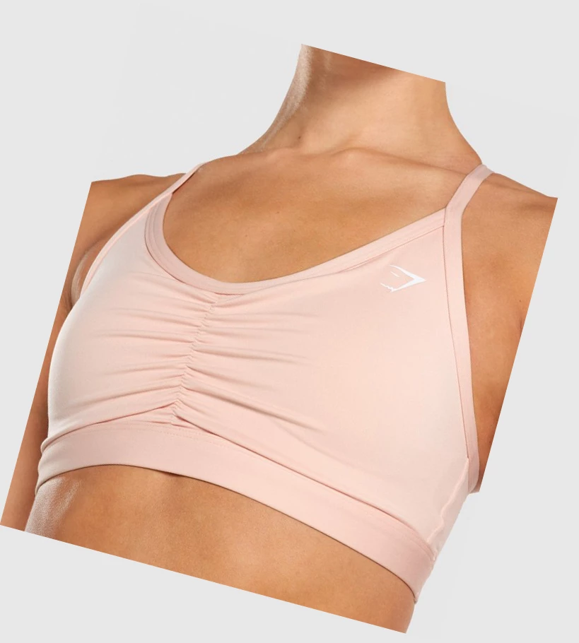 Gymshark Ruched Trenings Sports Bh Dame Lyse Rosa | OQXBLP756