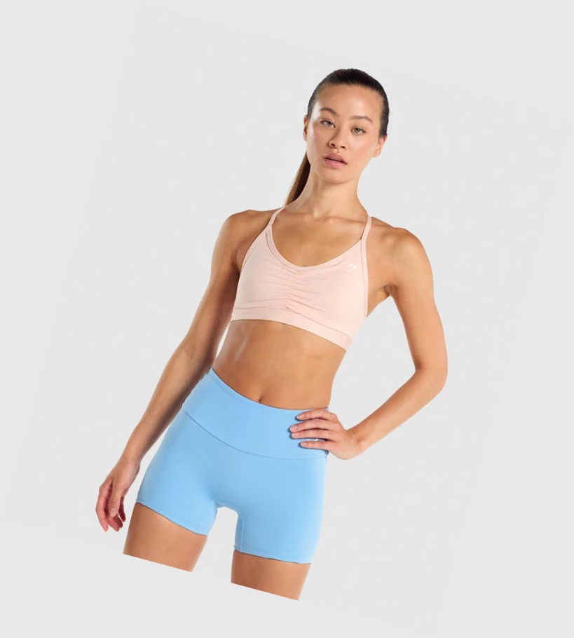 Gymshark Ruched Trenings Sports Bh Dame Lyse Rosa | OQXBLP756