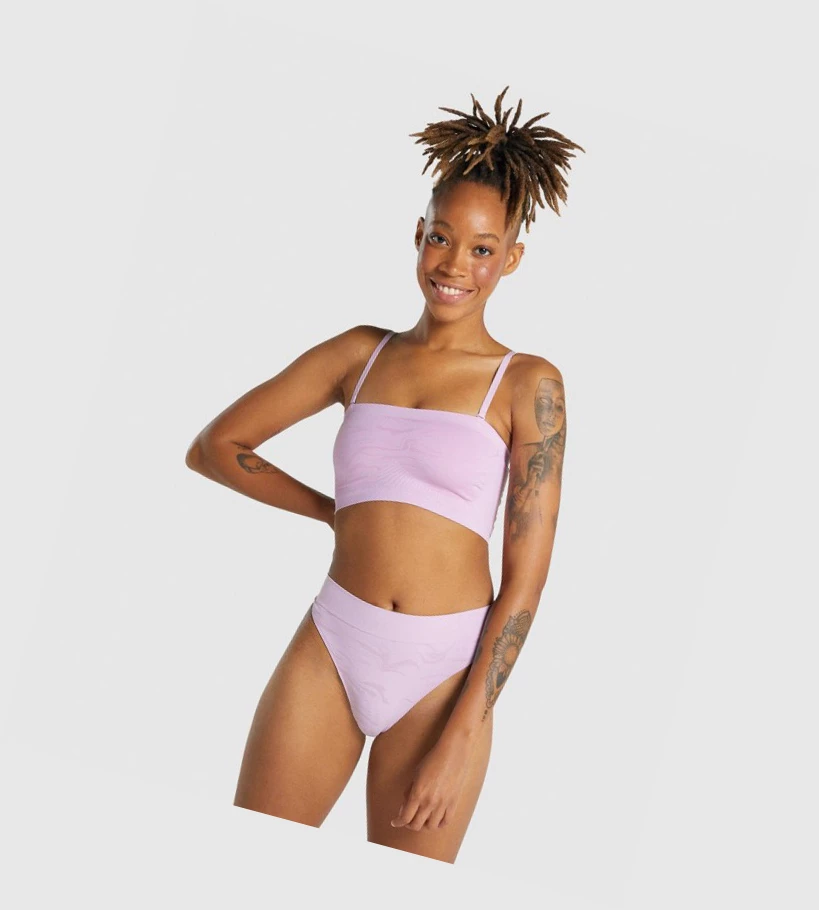 Gymshark Seamless Bandeau Undertøy Dame Lyse Rosa | CXFZAB036