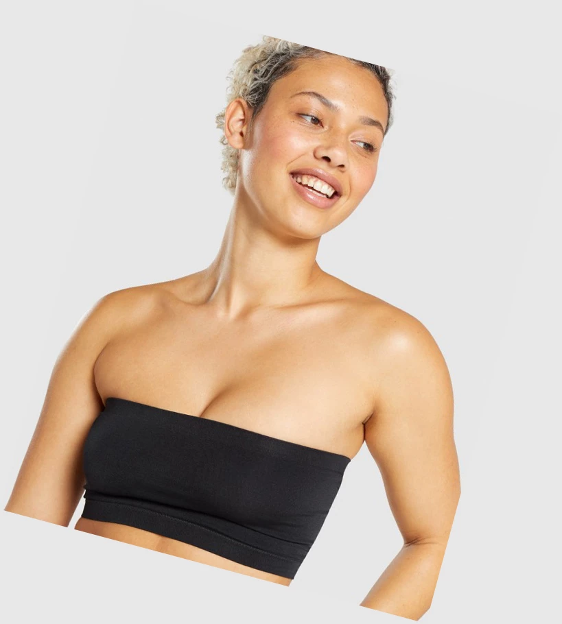 Gymshark Seamless Bandeau Undertøy Dame Svarte | HWOGYQ824