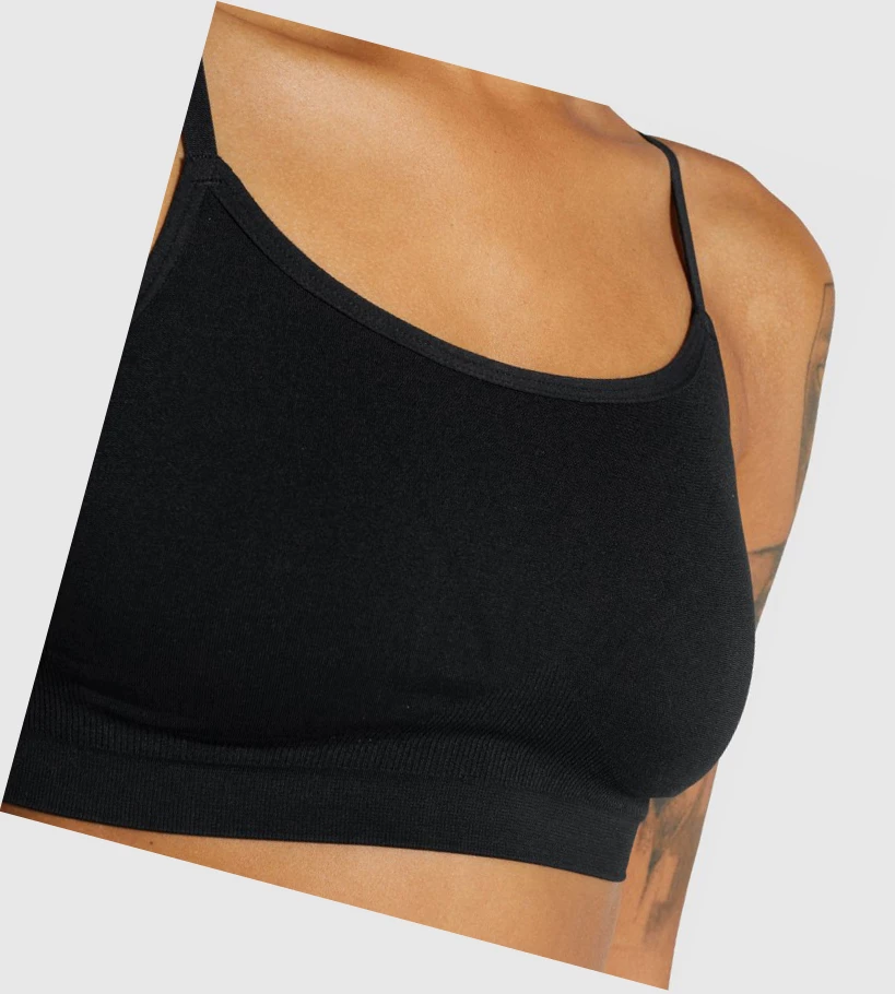 Gymshark Seamless High Neck Bralette Undertøy Dame Svarte | AGEBWL609