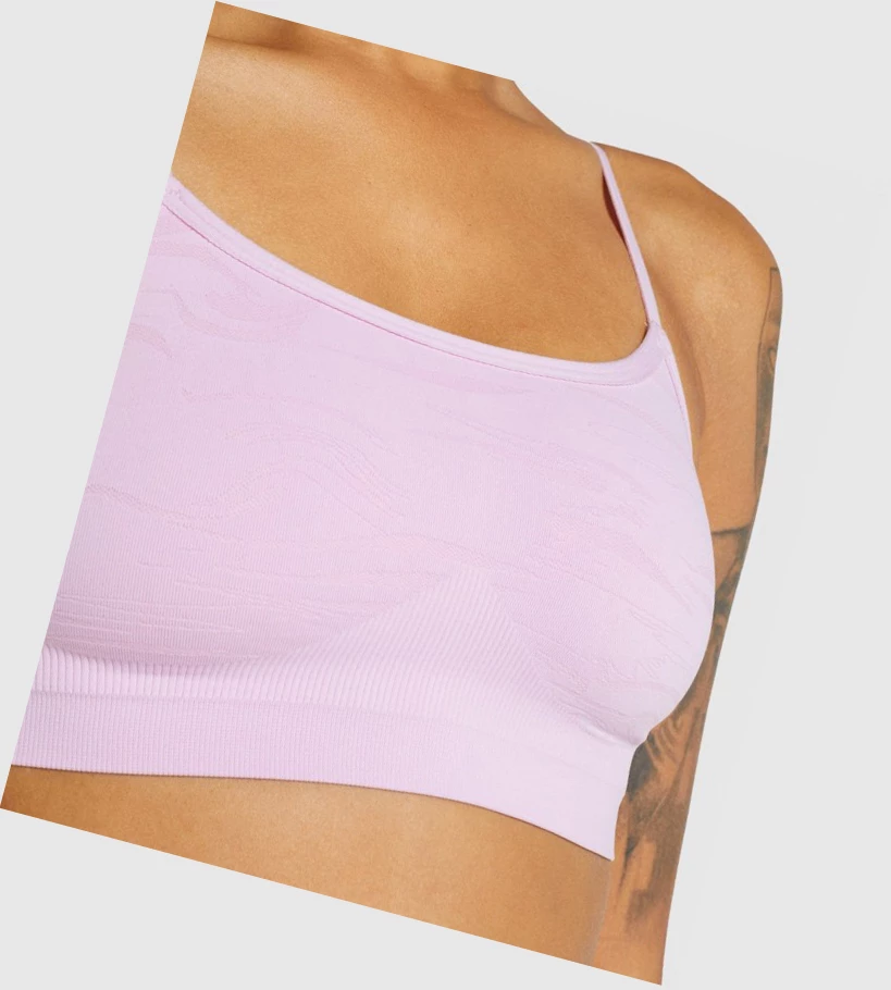 Gymshark Seamless High Neck Bralette Undertøy Dame Lyse Rosa | RDWQKC214