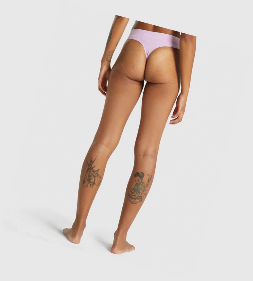 Gymshark Seamless High Rise Thong Undertøy Dame Lyse Rosa | OMTHLQ756